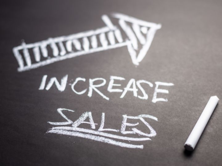 written text using chalk about sales techniques