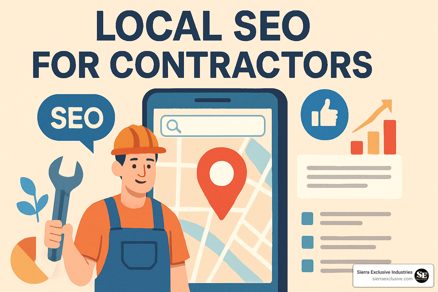 Google map pack showing three contractor listings with ratings and contact information - local seo for contractors Google map pack showing three contractor listings with ratings and contact information - local seo for contractors