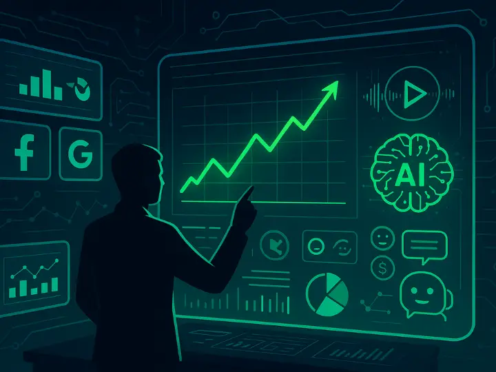 AI seo agency employee checking campaign performance