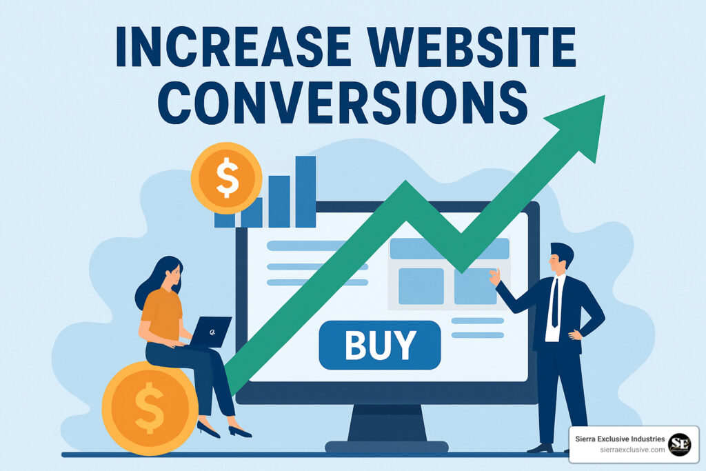 dashboard of increasing website conversions for businesses