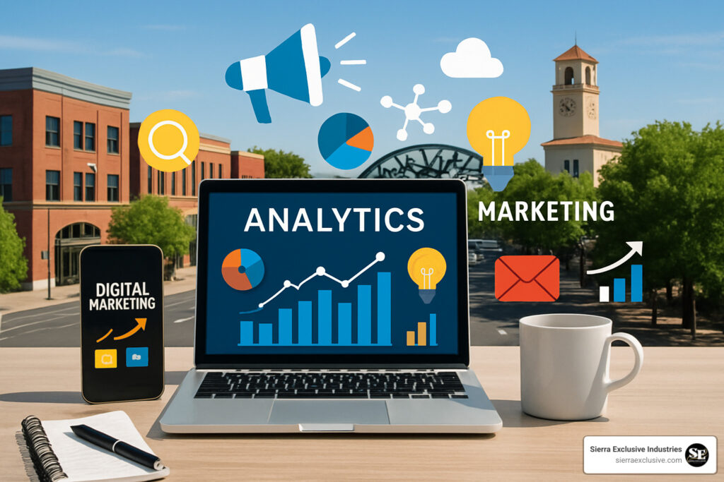 a laptop showing analytics of the campaign done by a digital marketing agency in Roseville, CA
