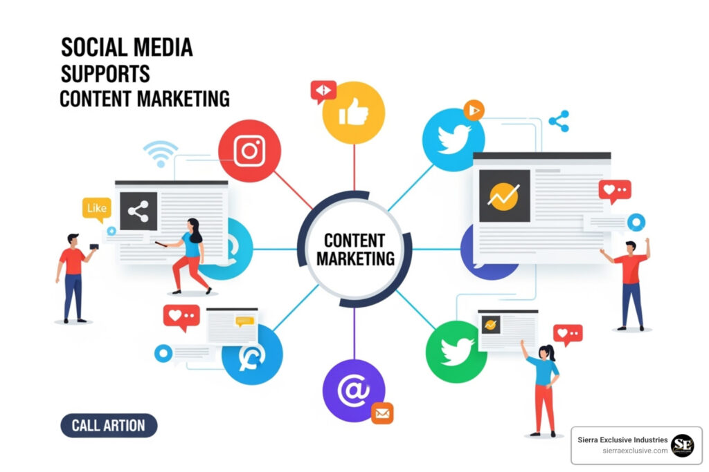 how does social media support content marketing