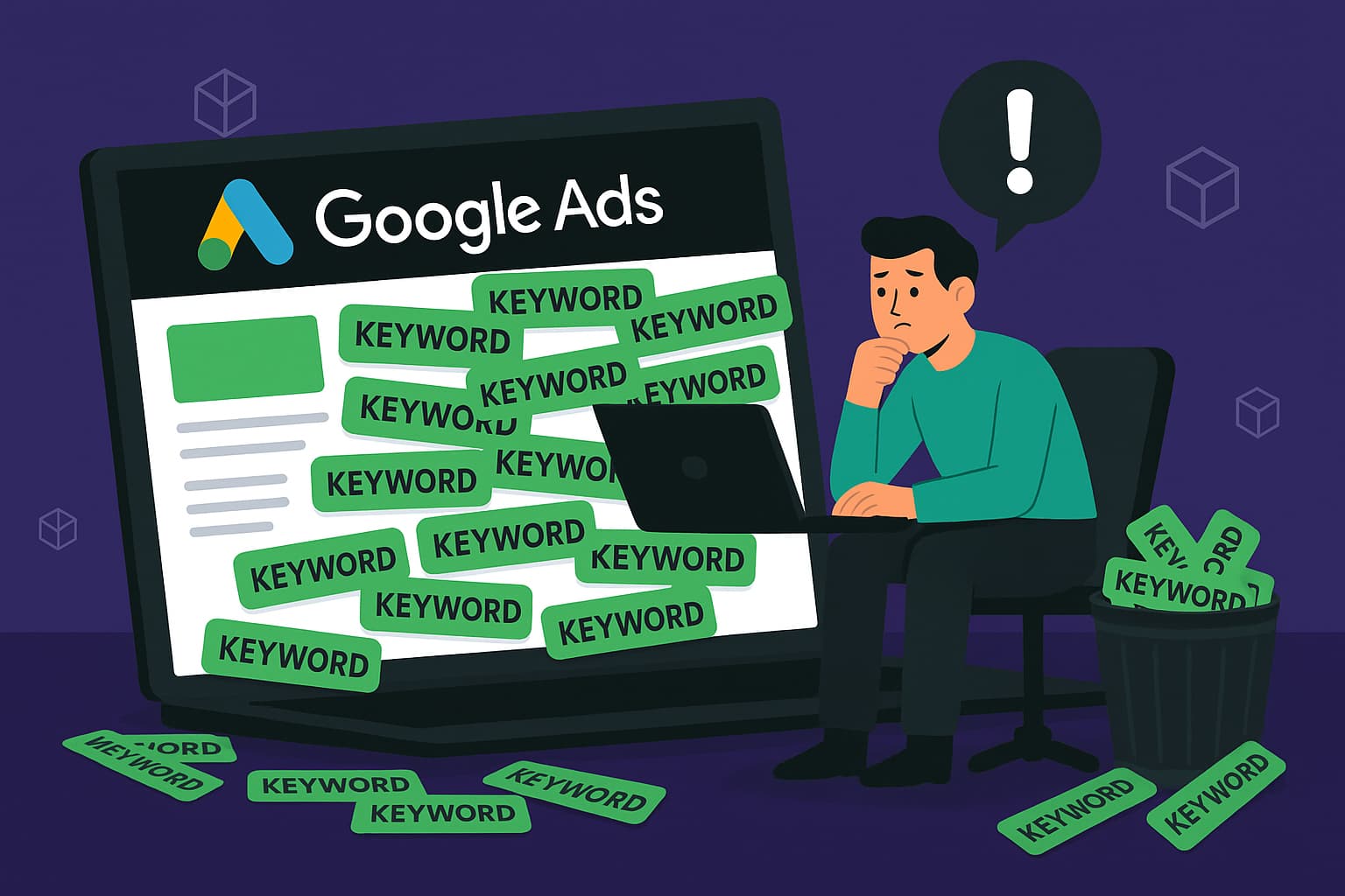 is adding too many keywords bad for google ads