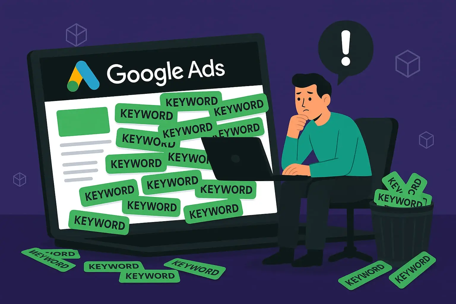 is adding too many keywords bad for google ads